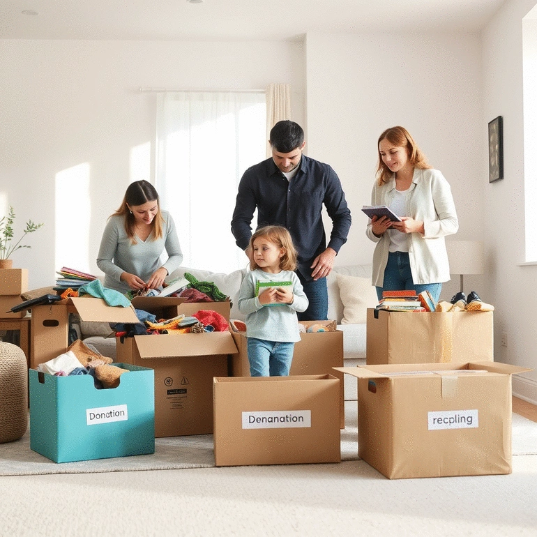 decluttering checklist for families moving