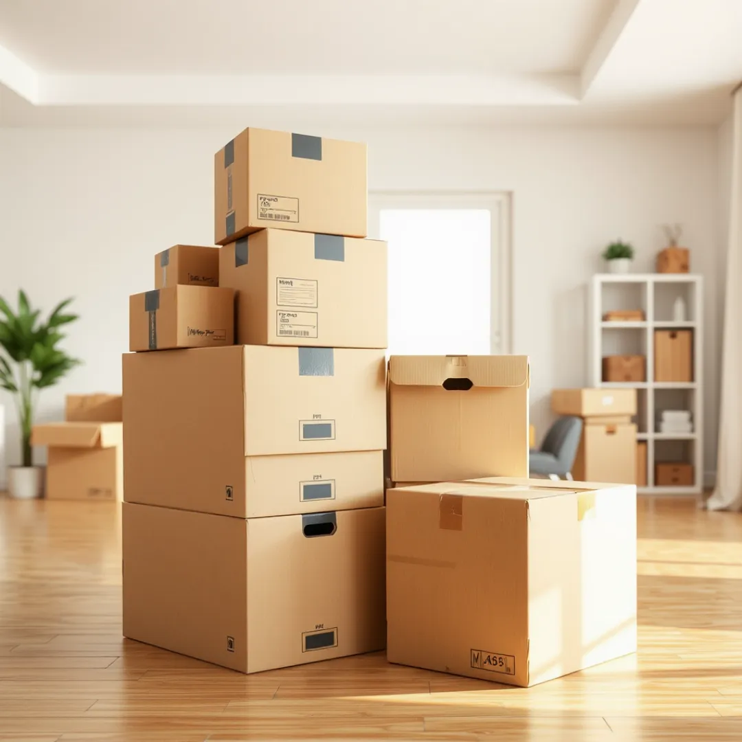 Moving boxes and packing supplies